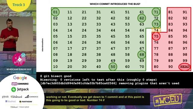 Find that bug you made months ago with Git Bisect at WCEU 2019 (David Needham) смотреть онлайн