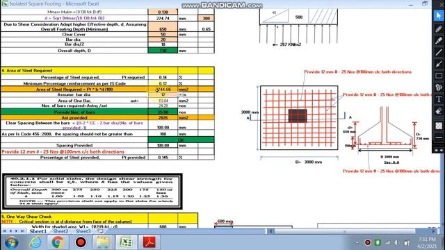 IN EXCEL I ISOLATED SQUARE FOOTING DESIGN I LIVE EXAMPLE I IS 456 : 2000- BY CIVIL SMART смотреть онлайн