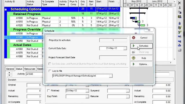 Scheduling options in Oracle Primavera 8.3 смотреть онлайн
