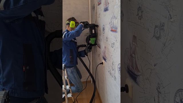 Штрабовка стены под кондиционер (штроборезом) смотреть онлайн