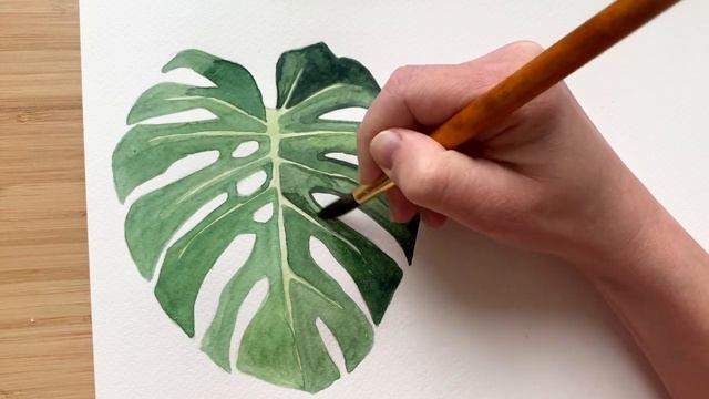 Как нарисовать монстеру акварелью/ watercolor painting monstera смотреть онлайн
