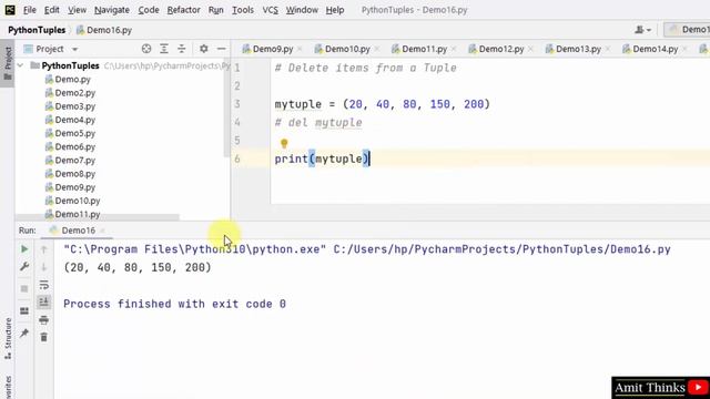 How to Delete items from a Python Tuple | Amit Thinks смотреть онлайн