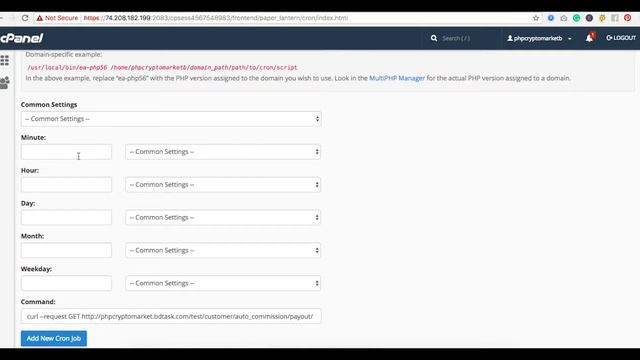 How to setup Cronjob at cpanel for Payout & CryptoCurrency - admin part (Step-11) смотреть онлайн