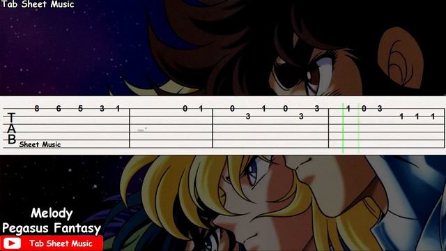 Saint Seiya OP 1 - Pegasus Fantasy Melody Guitar Tutorial смотреть онлайн