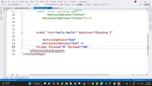 Complex Data Binding, Binding between controls and Mode property in .NET MAUI смотреть онлайн