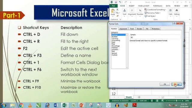 Ms excel All shortcut key in hindi Part 1 смотреть онлайн