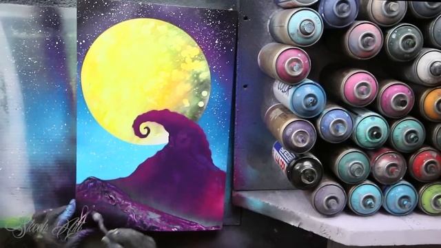 Nightmare before Christmas - GLOW IN THE DARK - SPRAY PAINT ART by Skech смотреть онлайн
