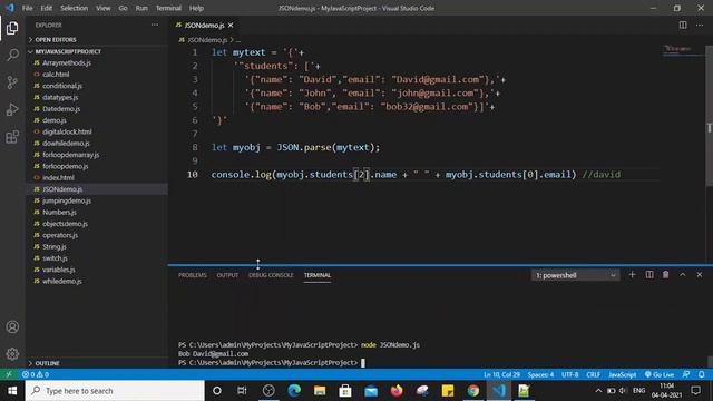 JS part 24- JSON to JavaScript Object conversion смотреть онлайн