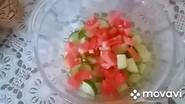 Салат с крабовыми палочками и пекинской капусты)) смотреть онлайн