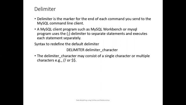 Delimiter in SQL (DBMS) смотреть онлайн