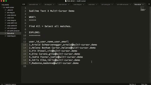 Exploring The Power Of Multiple Cursors And Selections In Sublime Text 3 смотреть онлайн