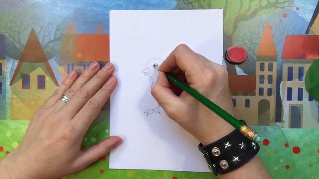Как нарисовать маленького ЦЫПЛЕНКА? Простой урок рисования для детей. смотреть онлайн