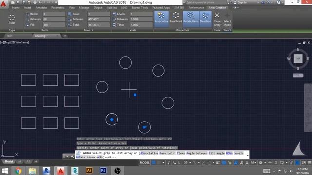 AutoCAD 2016 tutorijal 3 9 array (pravilna multiplikacija) смотреть онлайн