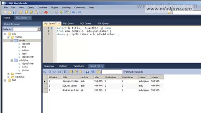 Select join with Mysql Workbench. Video Tutorial 5 SQL in english. смотреть онлайн