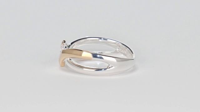 Abstrakt ring i sølv med 8 karat guld смотреть онлайн