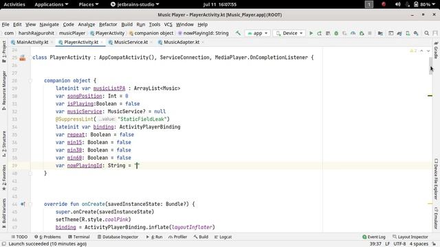 59.Current Song Click Functionality | Music Player Application | Android Development Kotlin in Hind смотреть онлайн