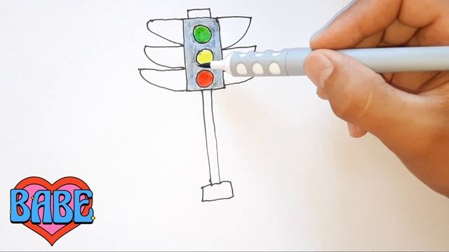 Drawing a traffic light for children | رسم اشارة ضوئية للاطفال | Рисуем светофор для детей смотреть онлайн