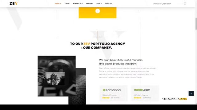 Zev Creative Personal Portfolio WordPress Theme modern cv portfolio Easy Create Website смотреть онлайн
