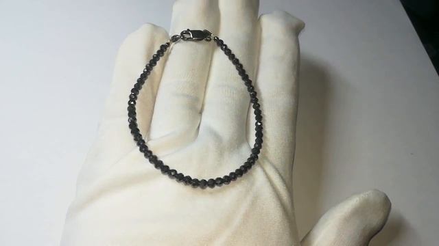 Браслет 3 mm черный бриллиант . Длина 20 см . смотреть онлайн