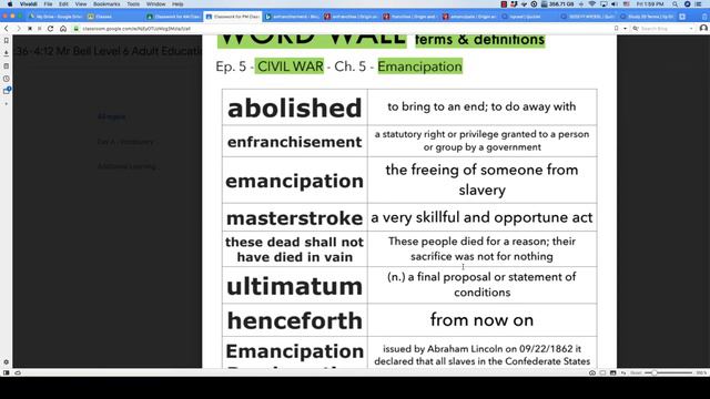 "A" Vocabulary Day 0505 Emancipation 03-23-20 Monday смотреть онлайн