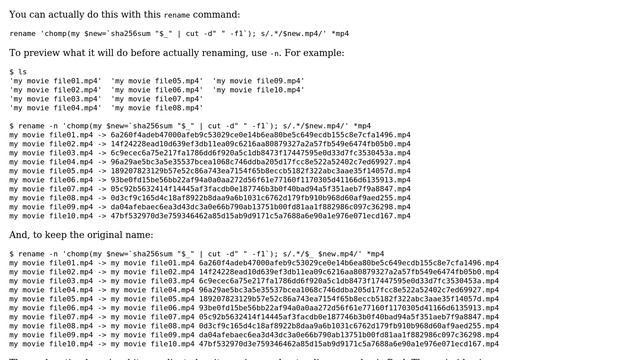 Ubuntu: Change many file names to hash (sha256)? смотреть онлайн