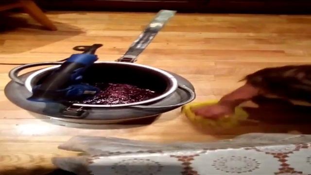 Сок из винограда с помощью дрели. The juice from the grapes using a drill. смотреть онлайн