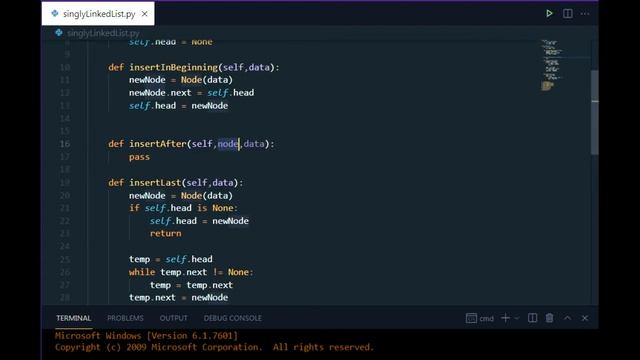 Linked List: Insertion | Insert in Middle of a linked list | Linked List Insertion in Python смотреть онлайн