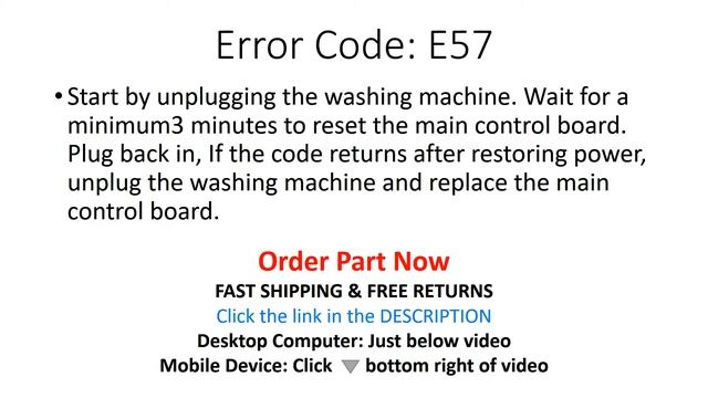 E57 Error Code SOLVED!!! GE Front Load Washer Washing Machine ES7 смотреть онлайн