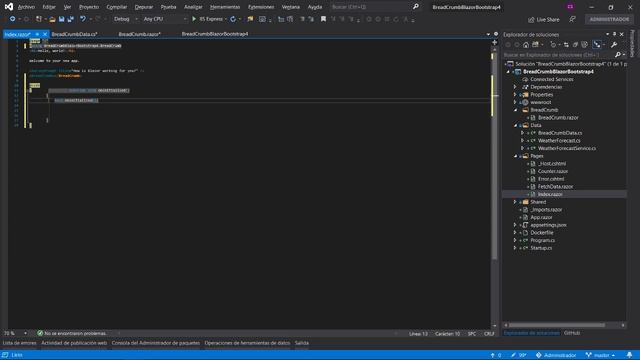 Blazor BreadCrumb with Bootstrap 4 смотреть онлайн