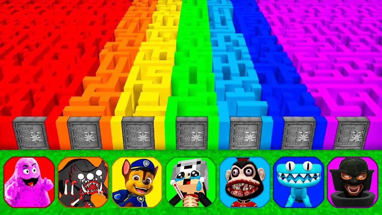 ПРЯТКИ В ОГРОМНЫХ ЛАБИРИНТАХ В МАЙНКРАФТ