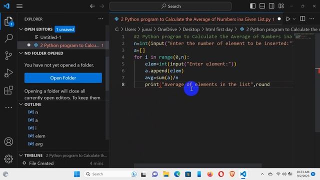 2 Python program to Calculate the Average of Numbers in a Given List class 02 смотреть онлайн