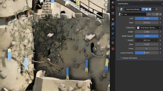 Blender : Showcase of procedural Ivy Generator using Geometry Nodes смотреть онлайн