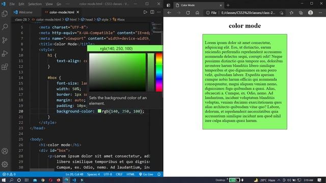 CSS3 Color Mode (RGB ,RGBA,HSL,HSLA ) in Hindi | #28 смотреть онлайн