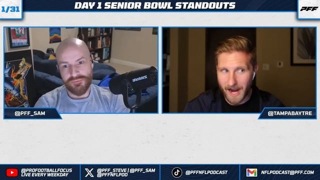 2024 Reese's Senior Bowl Day 1 Standouts + Ben Johnson Staying with the Detroit Lions | PFF NFL Sho смотреть онлайн