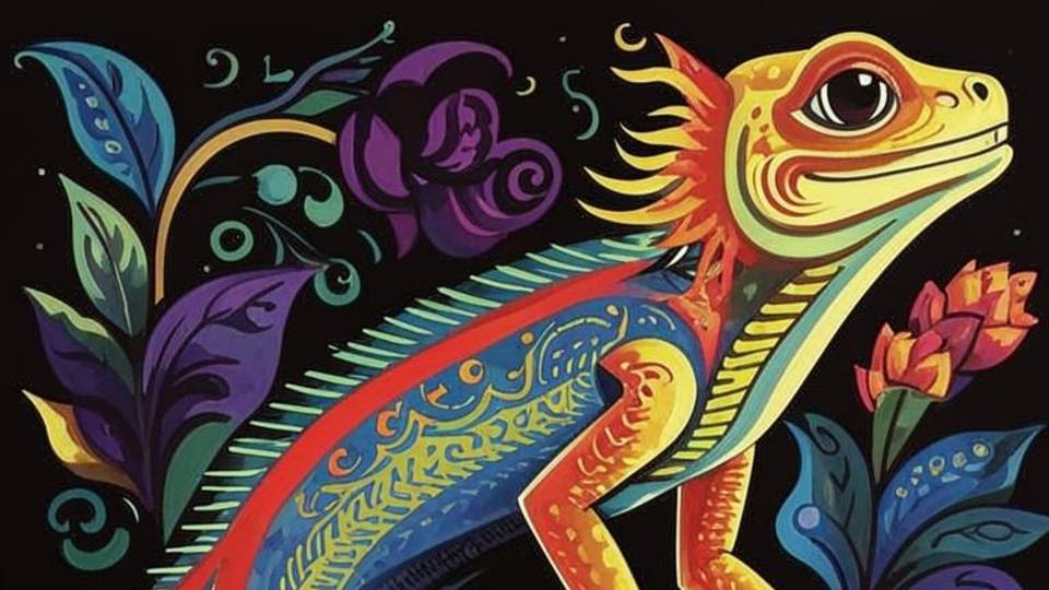 Схема вышивки крестом "ЯЩЕРКА" смотреть онлайн