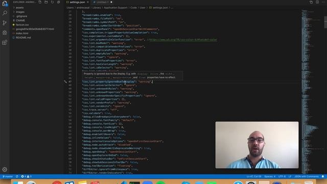 VS Code Setting: css.lint.propertyIgnoredDueToDisplay смотреть онлайн