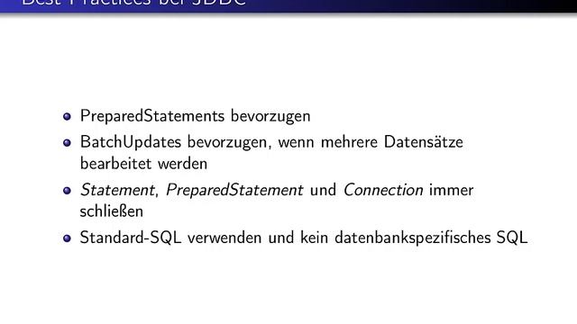 JDBC #11: Best Practices смотреть онлайн