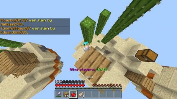 Игра на сервере CubeCraft в Minecraft Windows 10 Edition.