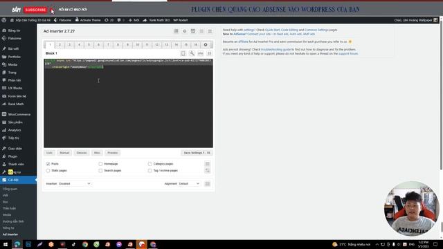 Plugin chèn quảng cáo AdSense vào WordPress - Lâm Hoàng Ads смотреть онлайн