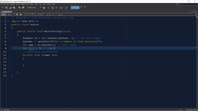 Factorial of a number using "for loop" in JAVA || Factorial of a number смотреть онлайн