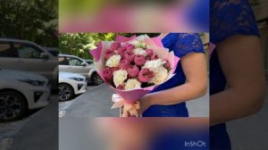 Пионовидные розы Вайлд Моментс с эустомой