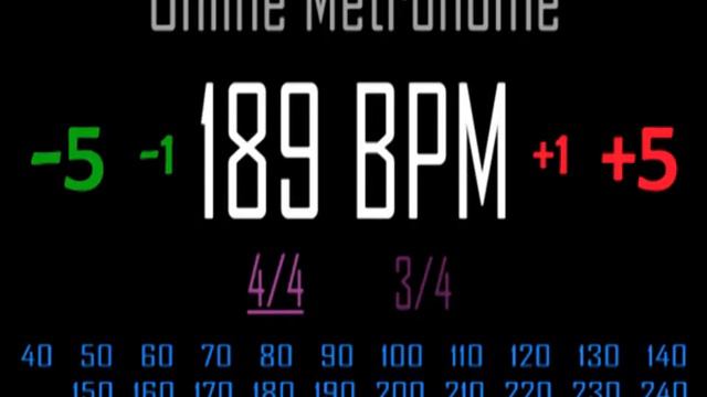 Metronomo Online - Online Metronome - 189 BPM 4/4 смотреть онлайн
