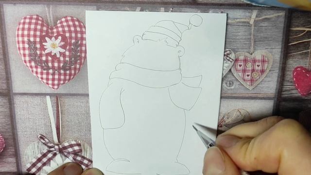 Как нарисовать БЕЛОГО МЕДВЕДЯ? МИШКА ? Новогодние рисунки ? Простые рисунки смотреть онлайн