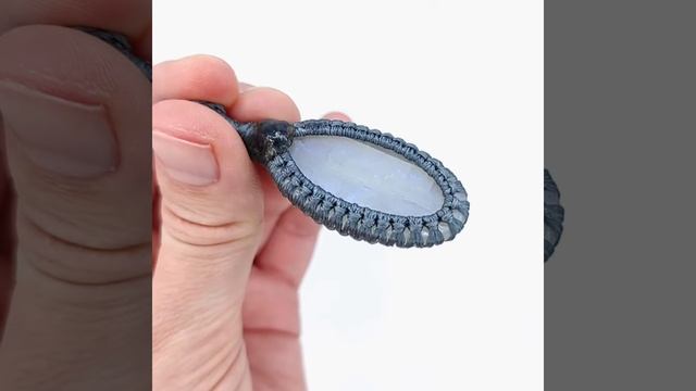 Кулон лунный камень - подвеска натуральный камень - плетеные макраме украшения ручной работы смотреть онлайн