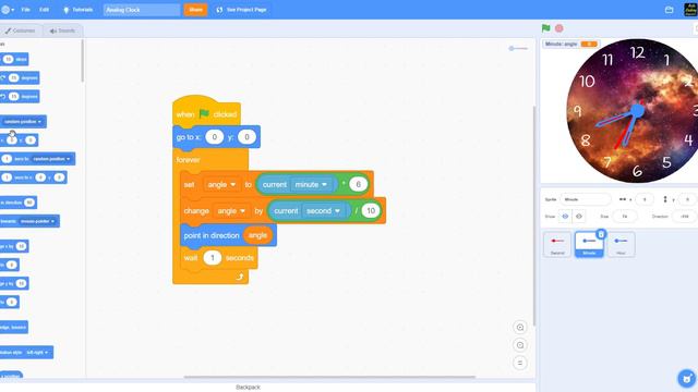 Scratch Tutorial | Scratch Analog Clock | Scratch how to make a clock смотреть онлайн