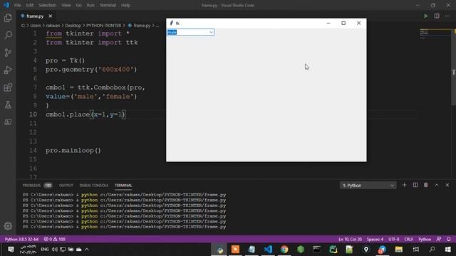كورس python tkinter كامل : بايثون تكنتر : درس 14 : اختيار متعدد Combobox смотреть онлайн