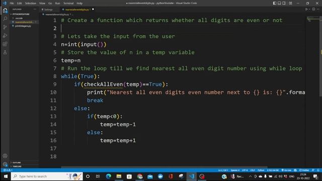 Find nearest all digit even number nearest to the given number python смотреть онлайн