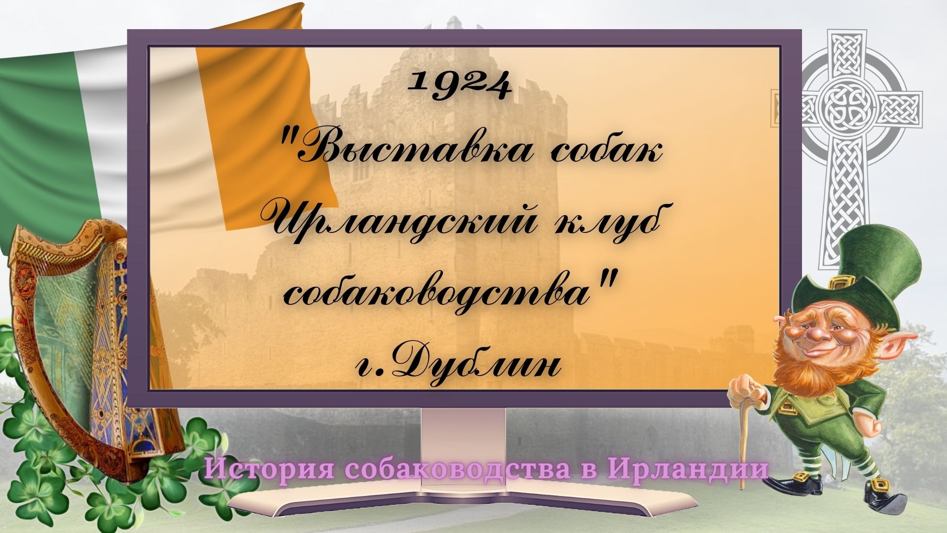 1924 Выставка собак. Ирландский клуб собаководства. Город Дублин