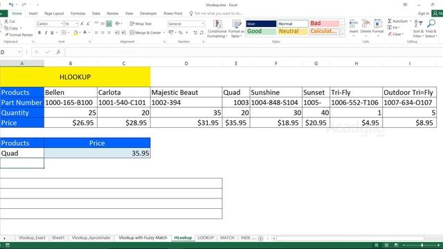 HLOOKUP in Excel | How to Use HLOOKUP in Excel | Excel Tutorial for Beginners смотреть онлайн