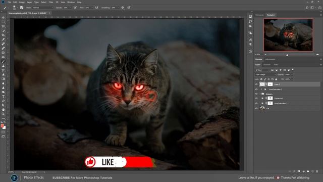 Glowing Eyes Cat | Glowing Effect | Photoshop Tutorials